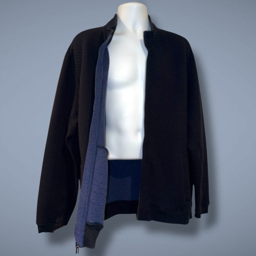 Tommy Bahama Black Full Zip Textured Jacket XXL Island Casual Coastal